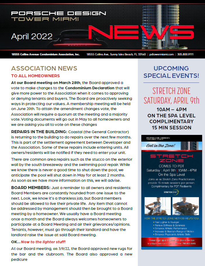 April 2022 Newsletter