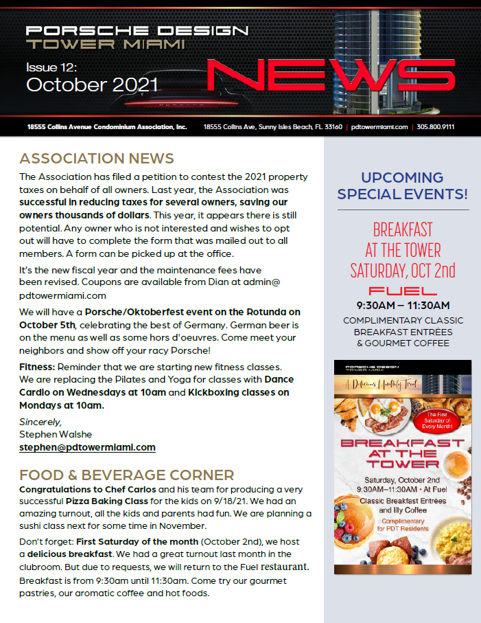 October 2021 Newsletter
